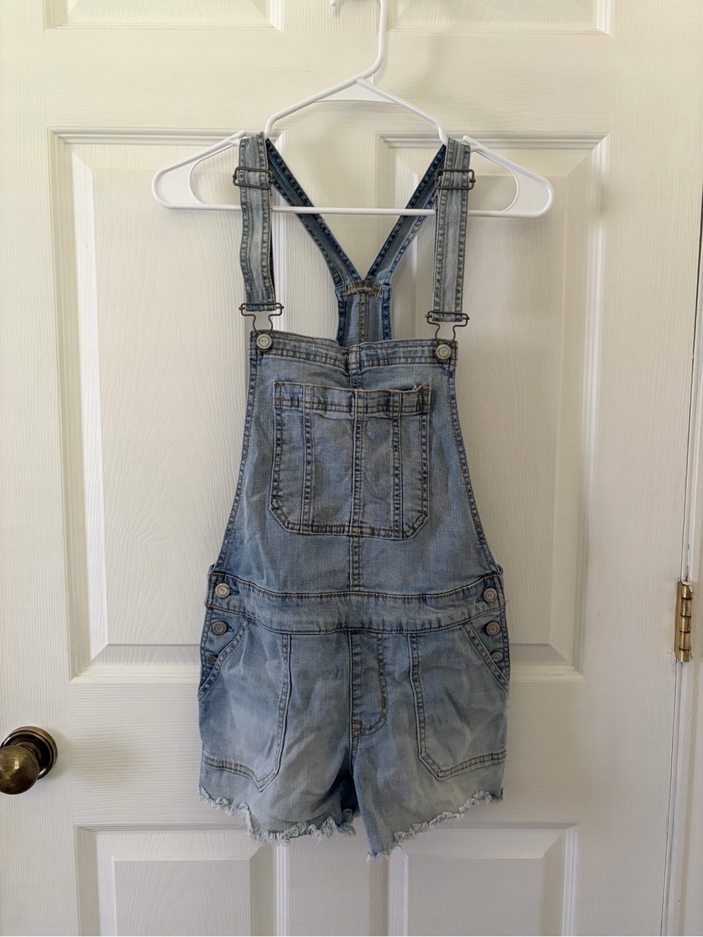 Aeropostale Light Blue Denim Short Overalls
